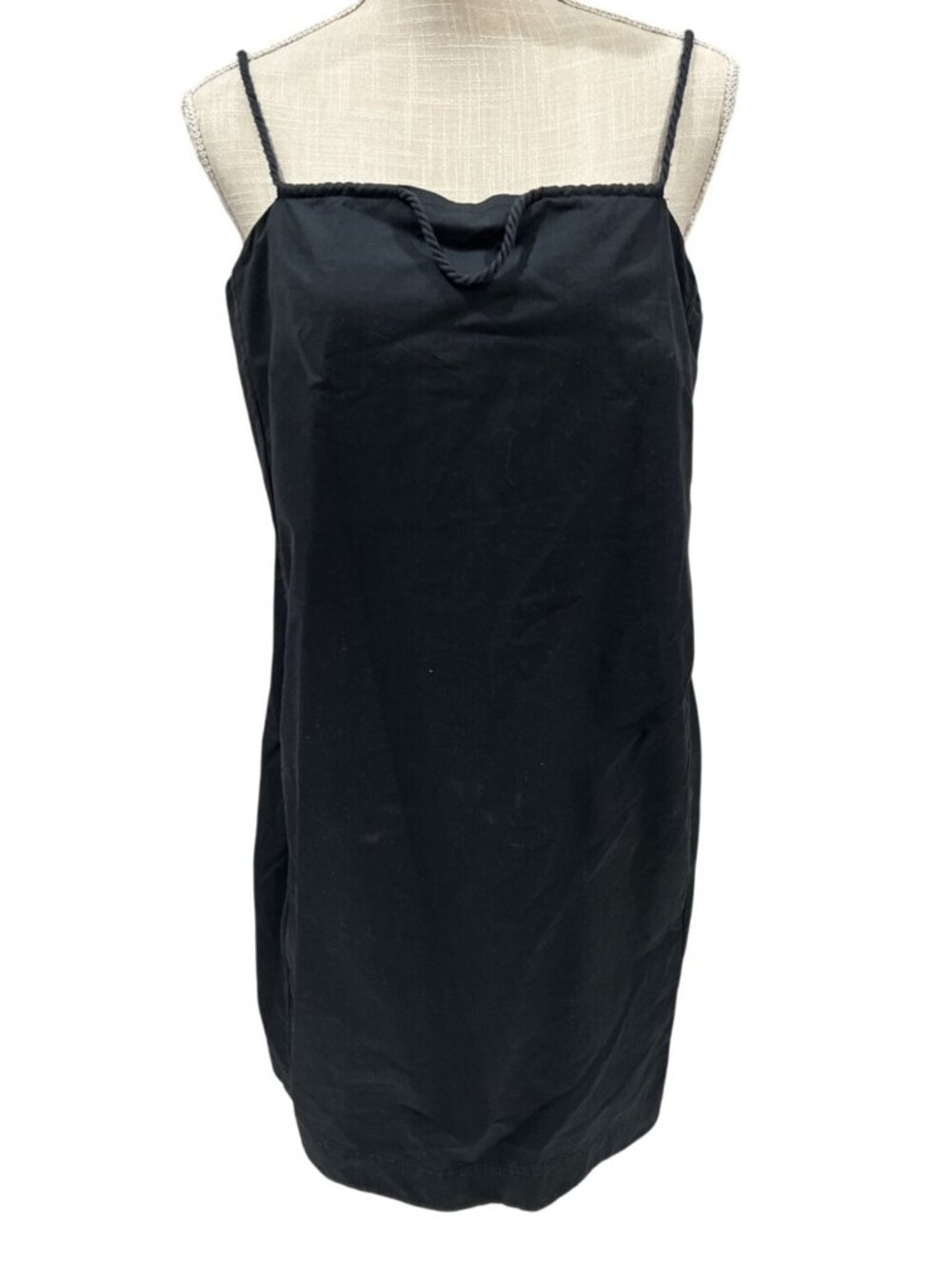 Black COS Spaghetti Strap Mini Dress Medium Made In Turkey Sleeveless Casual Chi
